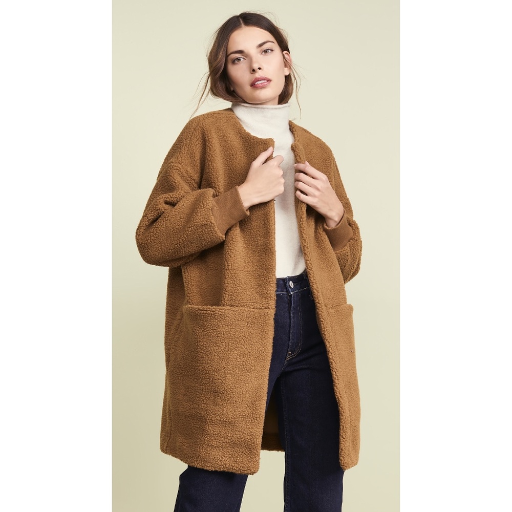 Madewell brown Sherpa Cocoon coat in Small